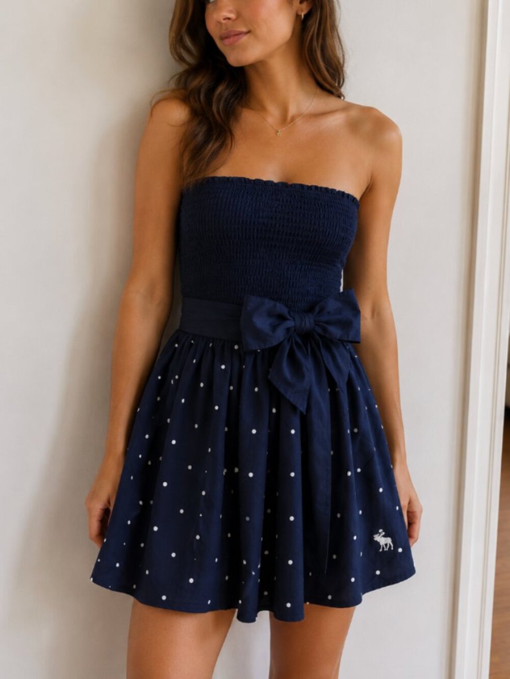 NWT Abercrombie & Fitch Polka Dot Strapless Dress Womens Size XS